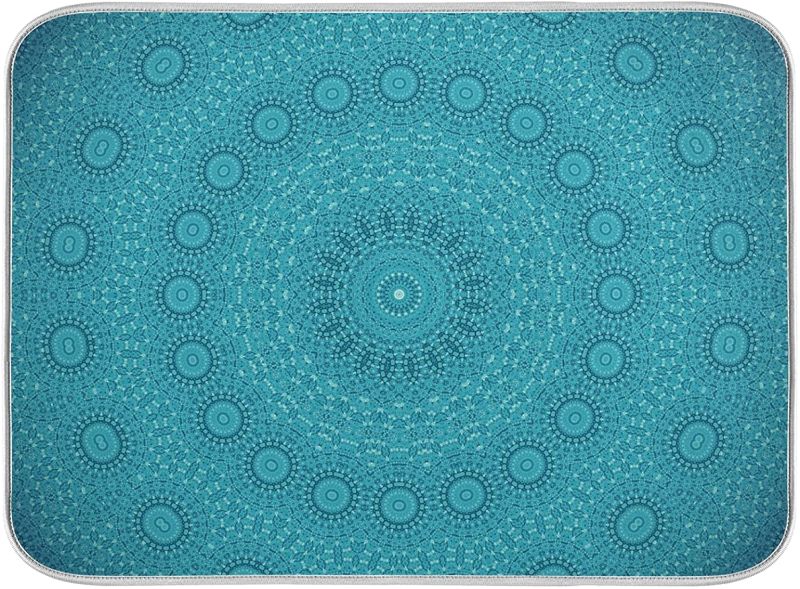 Photo 1 of 
Teal Mandala Dish Drying Mat for Kitchen Counter Decor 18x24 Inch Absorbent Reversible Microfiber Bohemia Dish Drying Pad Dish for Coffee Bar