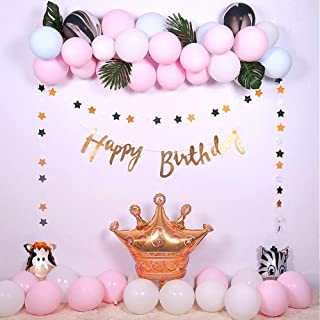 Photo 1 of YinQin 55 PCS Birthday Party Decorations Pink Party Balloon Set with Inflator, Dot Glue, Straw, Tape Birthday