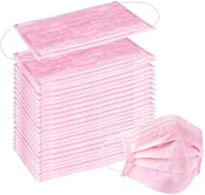 Photo 1 of 50 Pcs Disposable Face Cover 3-Ply Filter Non Medical Breathable Earloop Masks (Pink)