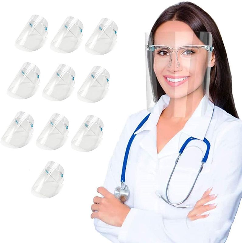 Photo 1 of biondo beverly hills 10 PCS Glasses Style Visor Transparent Anti-Fog Layer, Anti Air Dust Cover Reusable Goggle, Unisex Protective Mouth Cover