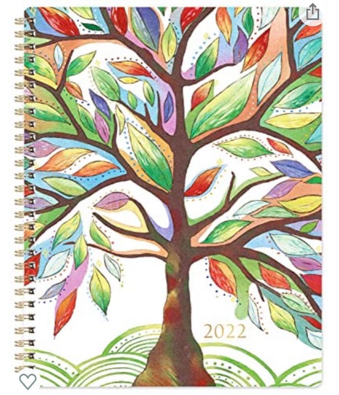 Photo 1 of 2022 Planner - Planner 2022 Weekly & Monthly Planner with Printed Tabs, 8" x 10", January - December 2022, Contacts + Calendar + Holidays, Twin-Wire Binding with Thick Paper - Watercolor Tree