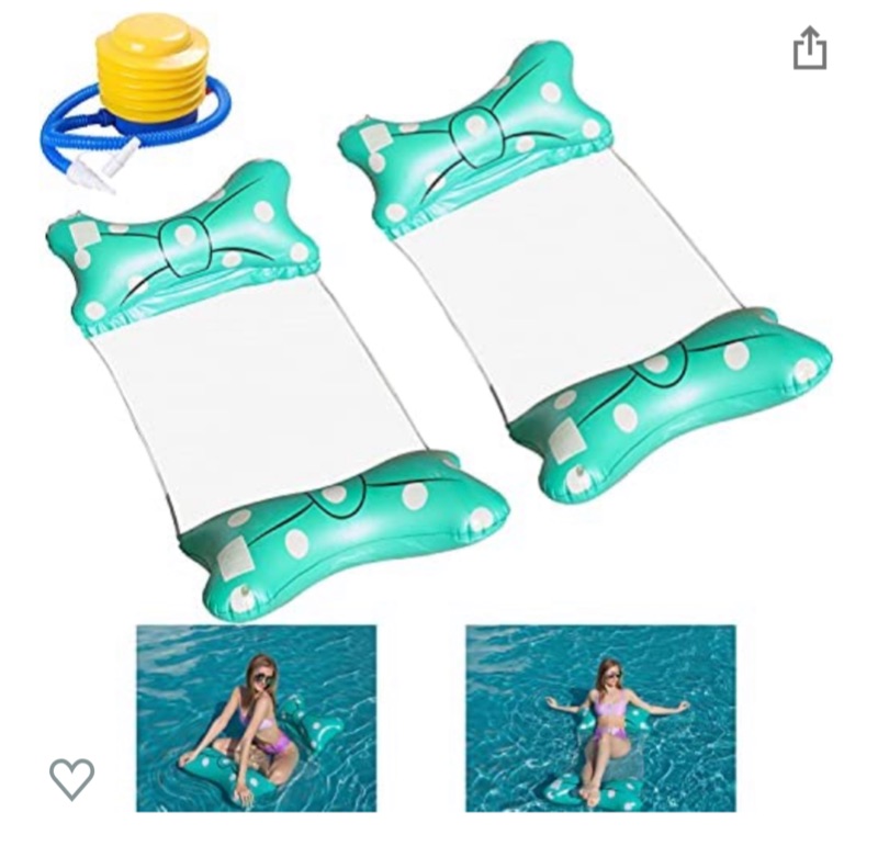 Photo 1 of 2PCS Butterfly Water Hammock Inflatable Pool Float, Multi-Purpose Portable Hammock(Saddle, Lounge Chair etc.),Pool Lounger,Swimming Pool Float Gift for 8 The Above Year Old Boys Girls Kids Adults