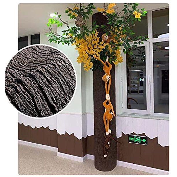 Photo 2 of 1 Square (39.37inx39.37 in) Silica Gel Simulation Tree bark Pipe Decoration, Fake Tree Stickers, Indoor and Outdoor, Water Pipe Decoration Props, Fake Tree bark
