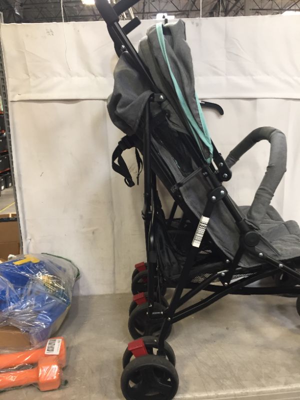 Photo 5 of Dream On Me Volgo Twin Umbrella Stroller in Mint and Dark Grey