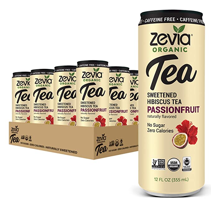 Photo 1 of Zevia Organic Unsweetened Iced Tea,passion fruit , 12-Ounce Cans (Pack of 12)  exp date 07-2022