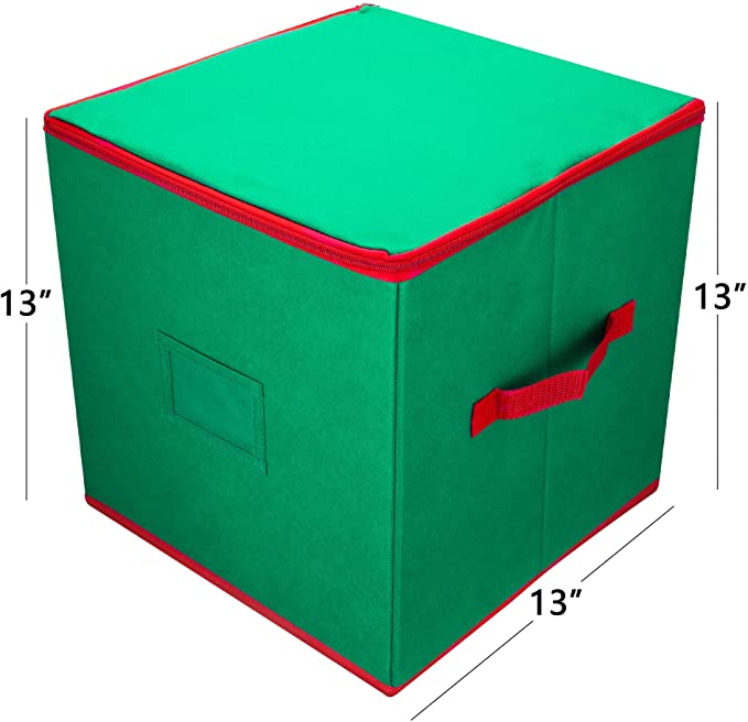 Photo 2 of AMDX Stores up to 64 Christmas Ornaments - Attractive storage box keeps Christmas decorations clean and dry for the upcoming season, Adjustable dividers, Zipper closure with two handles.