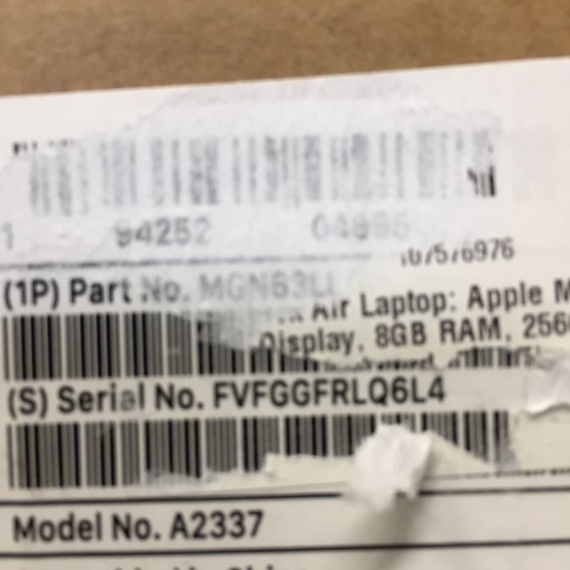 Photo 2 of 2020 Apple MacBook Air Laptop: Apple M1 Chip, 13” Retina Display, 8GB RAM, 256GB SSD Storage, Backlit Keyboard, FaceTime HD Camera, Touch ID. Works with iPhone/iPad; Space Gray