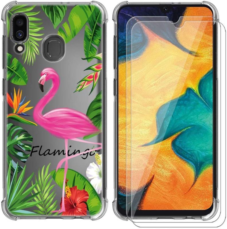 Photo 1 of AIPNIS Case for Samsung Galaxy A20/A30 with Glass Screen Protectors (2 Pack), Clear Soft TPU Shockproof Bumper Protective Cover for Galaxy A20/A30 Case