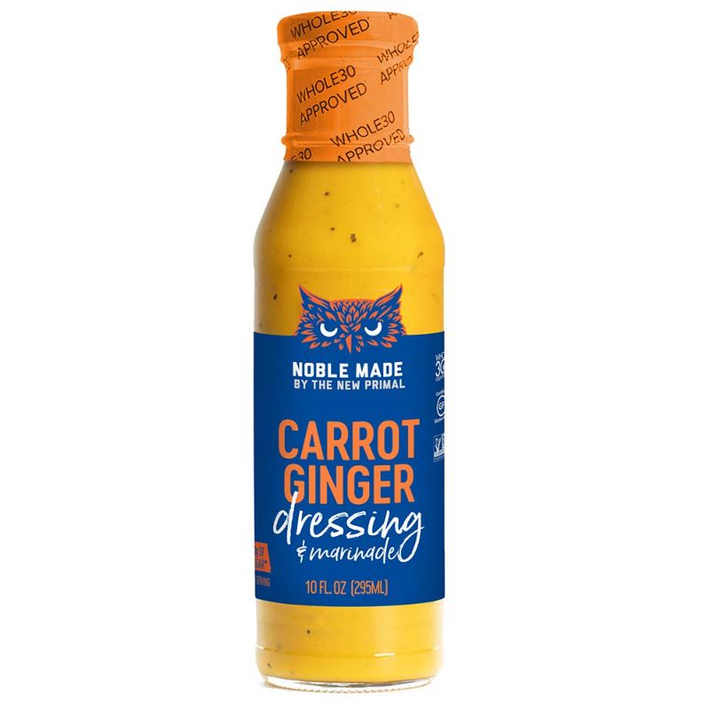 Photo 1 of 
Noble Made by The New Primal, Carrot Ginger Dressing and Marinade, Whole30 Approved, Paleo, Keto, Gluten Free, Zero Sugar, Low Carb, Low Calorie, Dairy and Soy Free, Glass Bottle, 10 oz 3 BOTTLES EXP 6/22