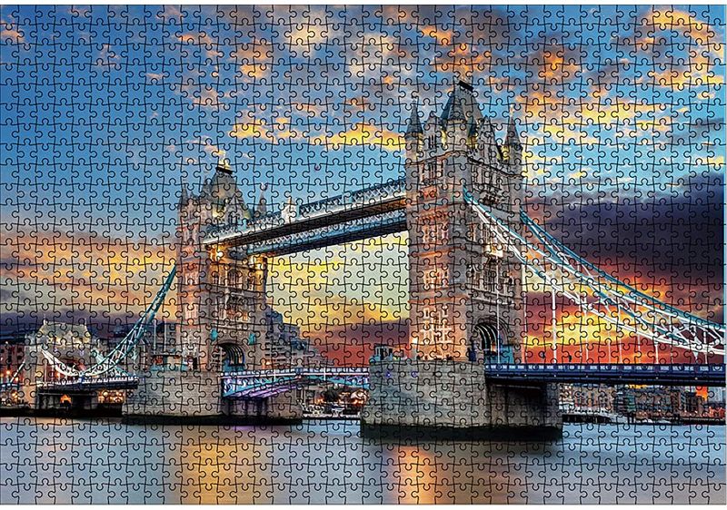 Photo 1 of 1000 Piece Jigsaw Puzzles for Adults Teens, 1000 Pcs London Tower Bridge Jigsaw Puzzles 