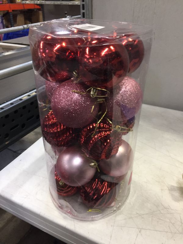 Photo 2 of XmasExp 20ct Christmas Balls Ornaments - Shatterproof Large Hanging Ball Decorative Xmas Balls for Holiday Wedding Party Xmas Tree Decoration(3.15"/80mm, Burgandy)