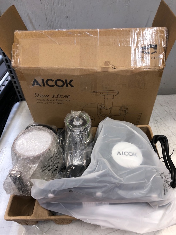 Photo 2 of Aicok Slow Masticating Juicer Extractor with Upgraded 7 Segment Spiral and Cold Press Juicer
