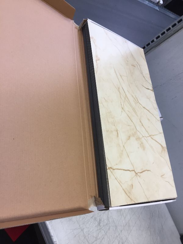Photo 1 of Art3d Peel and Stick Backsplash Tile PVC Engineered Marble, 24-Pack of Sized 11.8"x23.6", Covering 46.38 sq.ft, Light Topaz, Faux Ceramic Floor Tile