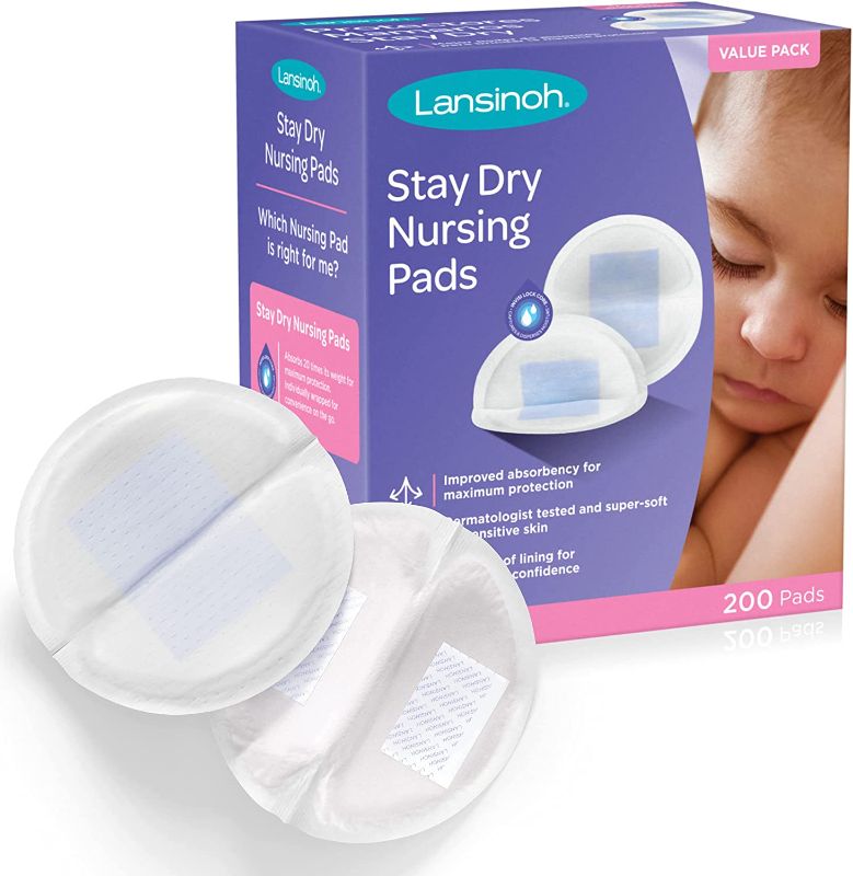 Photo 1 of Lansinoh Stay Dry Disposable Nursing Pads for Breastfeeding, 200 Count