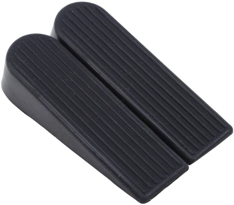 Photo 1 of 2pcs Rubber Door Stopper Door Closer Secure Door Stopper Tips Security Door Wedge Door Holder, Black