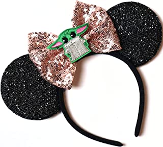 Photo 1 of CLGIFT Star Wars Ears, Black Mouse Ears, Darth Vader, Mickey Mouse Ears, BABY YODA