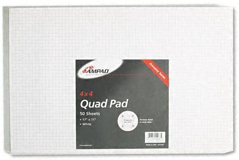 Photo 1 of Ampad Products - Ampad - Quadrille Pad, 17 x 11, White, 1, 50-Sheet Pad - Sold As 1 PD - Quality paper printed on both sides.