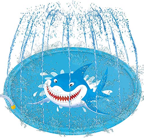 Photo 1 of 69 inch inflatable splash pad with wading pool, shark