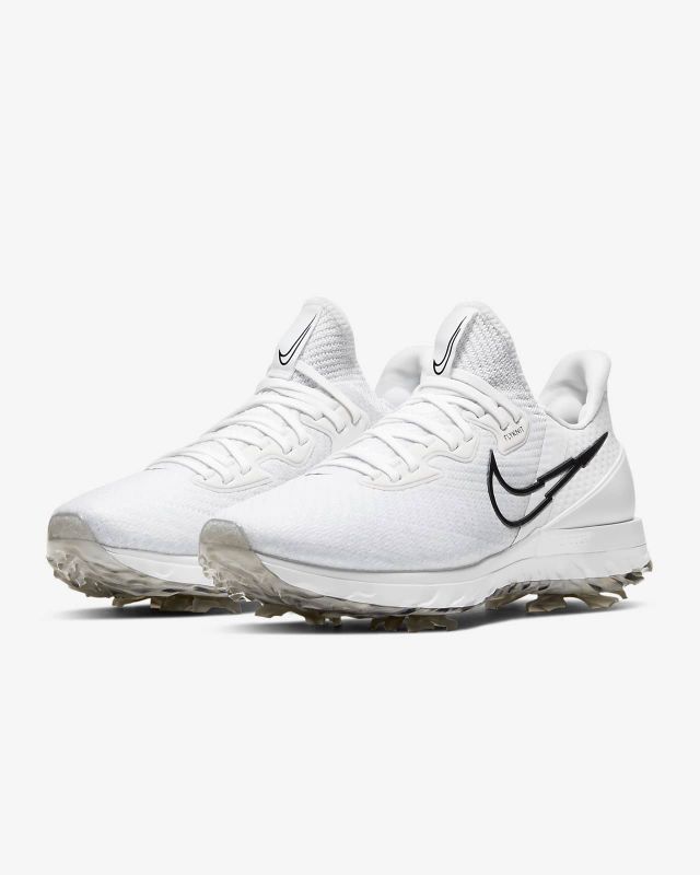 Photo 1 of nike air zoom infinity tour golf shoes for men, white/black platinum tint, size 11.5