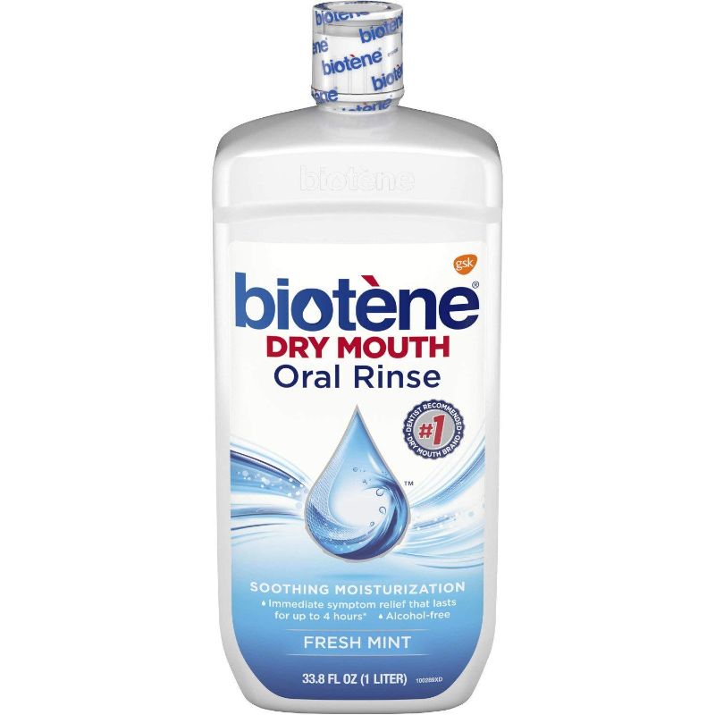 Photo 1 of Biotene Oral Rinse Mouthwash for Dry Mouth, Breath Freshener and Dry Mouth Treatment, Fresh Mint - 33.8 fl oz