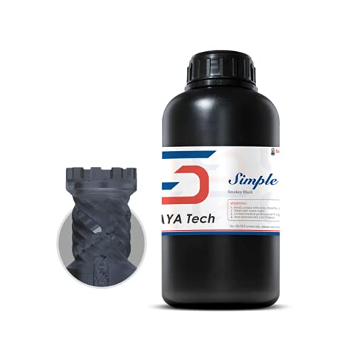 Photo 1 of Siraya Tech Simple 3D Printer Resin Upgrade Over Common Water Washable 3D Printing Resin Super Easy to Clean and Print UV-Curing Resin Needs Much Less Alcohol for LCD DLP 3D Printer (Smoky Black, 1kg)