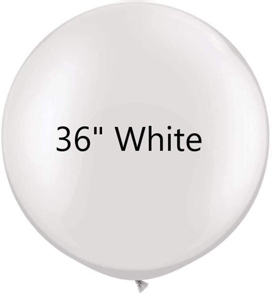 Photo 1 of 36 inch White Latex Balloons Large Round Balloon for Birthday Wedding Party Decorations, 6 pcs