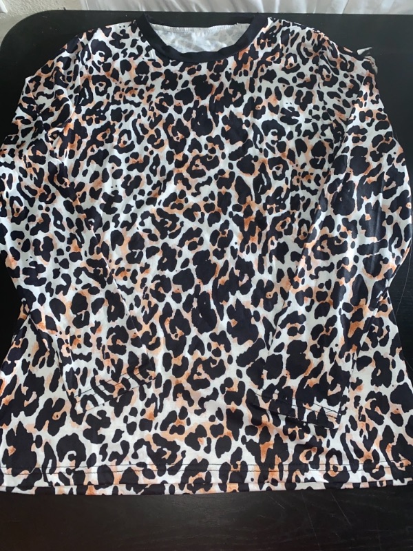Photo 1 of Women's Long Sleeve Top, Leopard Print, Small