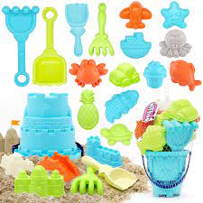 Photo 1 of Nifhoo 20 Pcs Beach Toys, Sand Toy Set, Sand Molds Sandbox Toys Kit for Kids, Castle Bucket, Shovels & Rakes, Animal Molds, for 3 4 5 Year Old Girls Boys Outdoor Indoor Play Gift