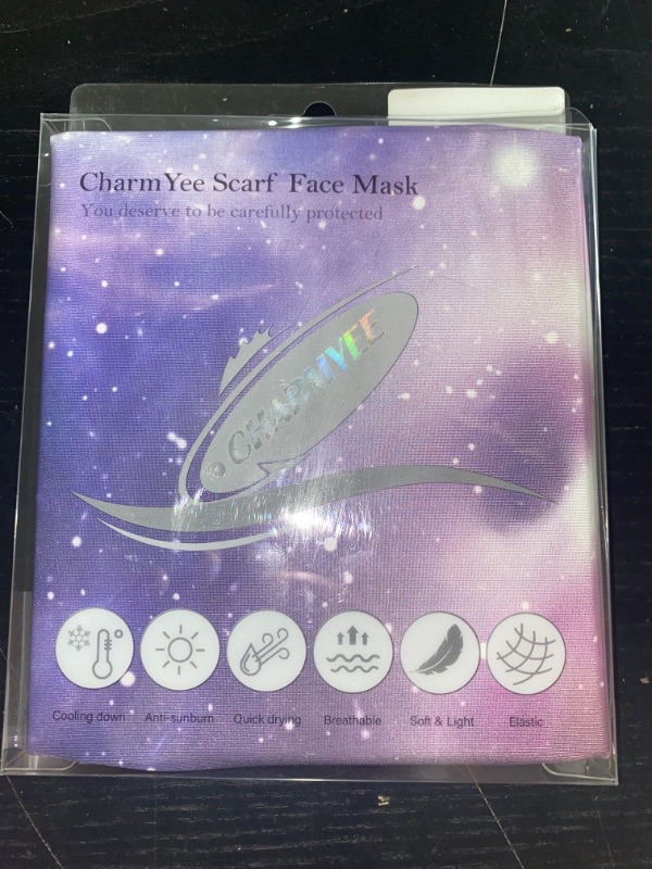 Photo 1 of charmyee face bandana neck gaiter, starry sky-blue