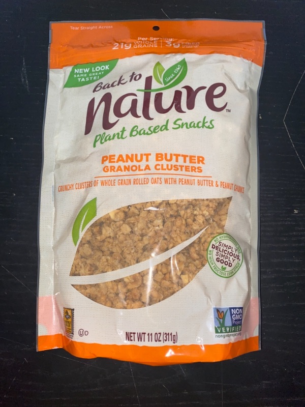 Photo 1 of Back to Nature Granola Clusters, Non-GMO Peanut Butter, 11 Ounce, Best by 09/20/2021