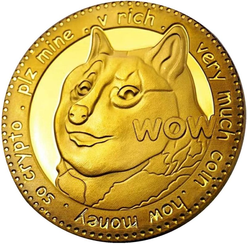 Photo 1 of 1oz Gold Dogecoin Commemorative Coin Gold Plated Doge Coin 2021 Limited Edition Collectible Coin with Protective Case