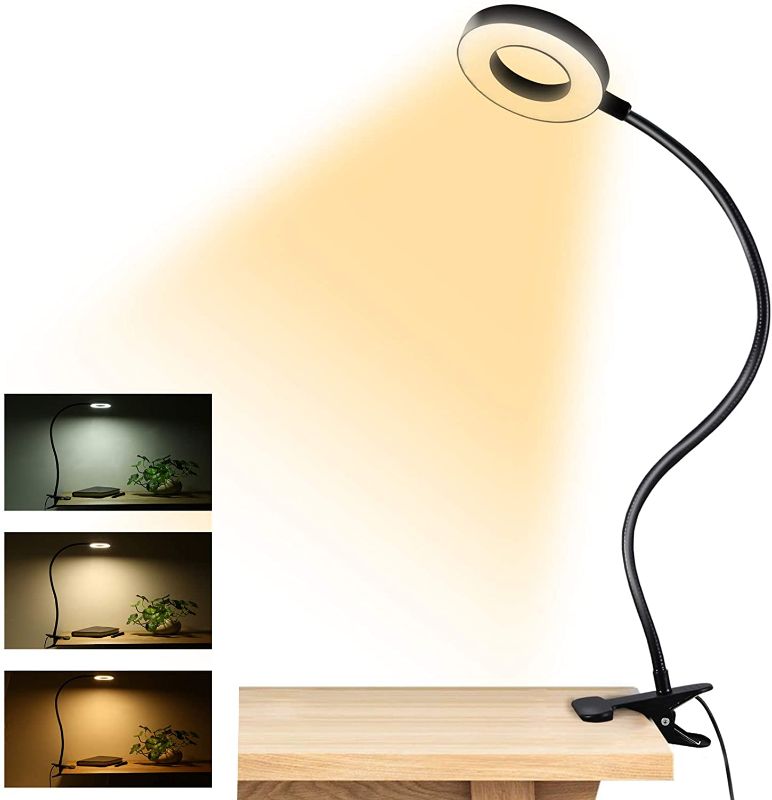 Photo 1 of Clip on Light Reading Lights , 48 LED USB Desk Lamp with 3 Color Modes 10 Brightness, Eye Protection Book Clamp Light , 360 ° Flexible Gooseneck Clamp Lamp for Desk Headboard and Video Conference