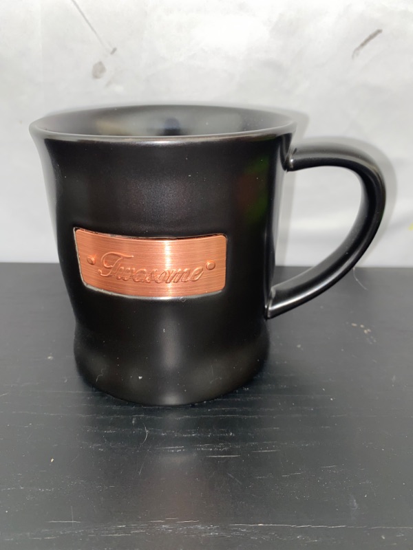 Photo 1 of 14 oz coffee mug with handle, black, twosome