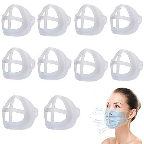 Photo 1 of FengleMa 3D Respirator Bracket-Nasal Respirator Pad-Internal Support Stand for Breathing-Mouth and Nose Protection Lipstick Increases Breathing Space and Helps to Breathe Smoothly (White) (10Pcs)