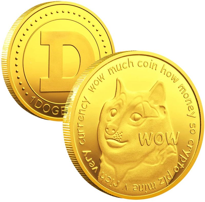 Photo 1 of 1pc Gold Dogecoin, Novelty Funny Decor Commemorative Coin Gold Plated Doge Coin 2021 New Collectors Limited Edition Collectible Coin with Protective Gift Case