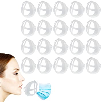 Photo 1 of Face Mask Bracket, 20 PCS 3d Mask Frame Bracket, Inner Support Frame for More Breathing Space, Reusable and Washable Breathing Mask