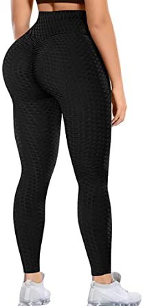 Photo 1 of lushforest ribbed butt lifting tummy control sport tights, black, large