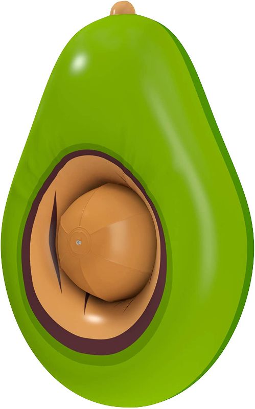 Photo 1 of Avocado Pool Float - Large Inflatable Fruit Tube with Pit - Floating Avocado Lounge by Float World (1 Pack)