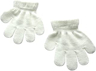 Photo 1 of BaiX Toddler Boys and Girls Winter Knitted Writing Gloves, 1-3 Years Old, White