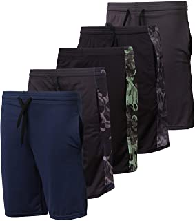 Photo 1 of 5-Pack Youth Dry-Fit Active Athletic Basketball Gym Shorts with Pockets, XL