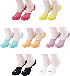 Photo 1 of 1SOCK2SOCK - Women’s 7 Pack No Show Thin Liner Socks - Cushioned and Invisible Soft Cotton Socks with Silicone Heel Grip