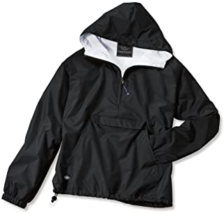 Photo 1 of Charles River Apparel Wind & Water-Resistant Pullover Rain Jacket, Black, Large