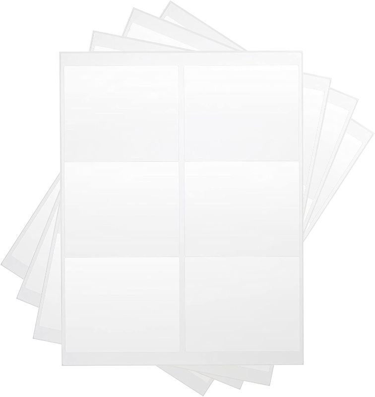 Photo 1 of Amazon Basics Easy Cover Shipping Address Labels for Laser/Inkjet Printers, White, 3-1/3 x 4 Inch Label, 1 Pack, 600 Labels