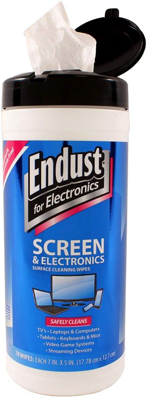 Photo 1 of Endust for Electronics, Surface cleaning wipes, Great LCD and Plasma wipes, 70 Count (11506)