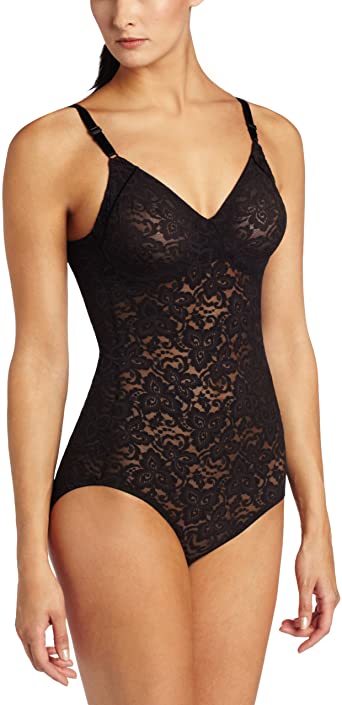 Photo 1 of Bali Women’s Shapewear Firm Control Lace ‘N Smooth Built-in Bra Body Shaper Fajas DF8L10, Black, 34DD