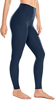 Photo 1 of CRZ YOGA Women's Naked Feeling Soft Yoga Pants 28 Inches - Brushed Workout Leggings High Waisted Full Length Leggings, True Navy, Small (4-6)