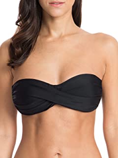 Photo 1 of Ocean Blues Women's Twist Bandeau Bikini Top, Black, Medium