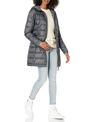 Photo 1 of Amazon Essentials Women's Lightweight Water-Resistant Packable Puffer Coat, Charcoal Heather, Medium