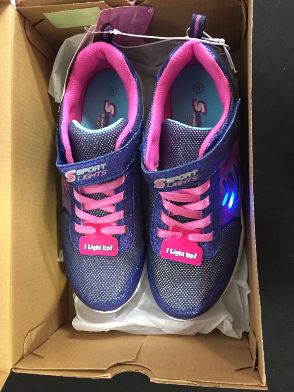 Photo 1 of Girls' S Sport by Skechers Leia Light-Up Sneakers - Navy size 5, Blue