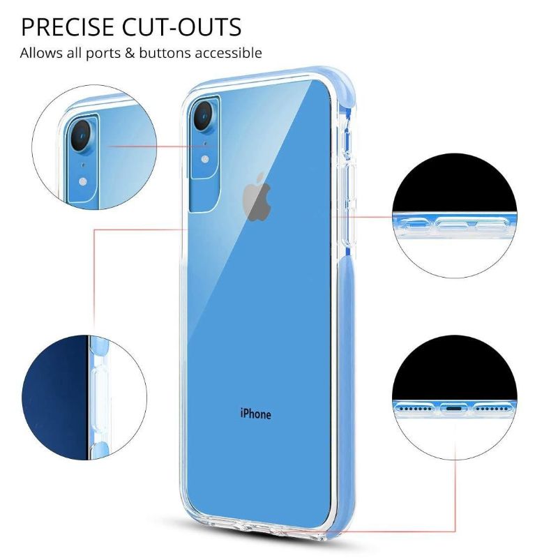 Photo 1 of 2 Crystal Clear iPhone XR With Blue Bumpers 